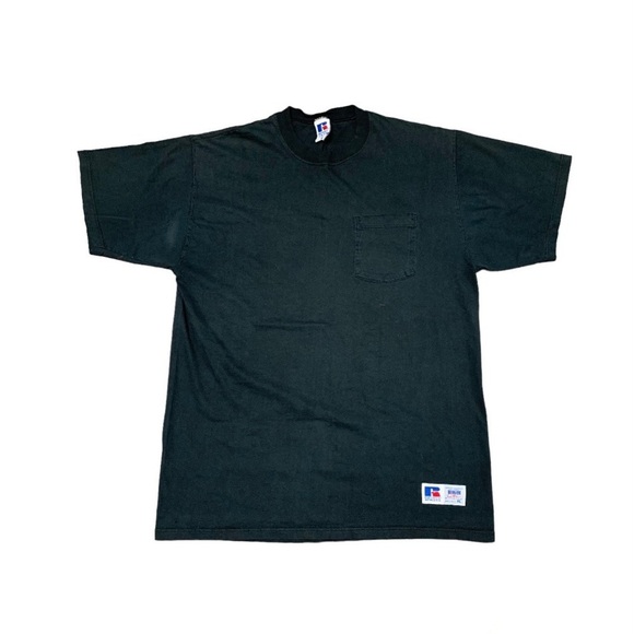Russell Athletic Vintage Tee Men's Size XL Black Cotton Short Sleeve T-Shirt - Picture 1 of 9